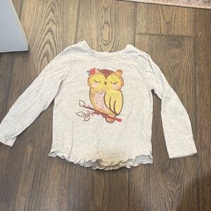 Gray Owl Print Kids Shirt
